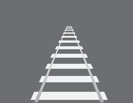 A white color railroad for traveling long distance and reaching destination on black background illustration vector