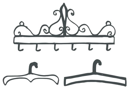 illustration of a hand-drawn clothes hanger vector