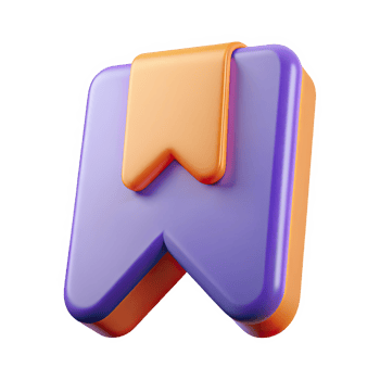 a purple and orange bookmark icon png