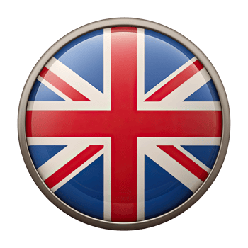 the flag of great britain is shown in a round button png