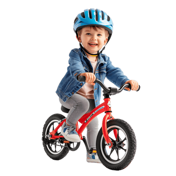 little boy with helmet riding a bicycle on transparent background png