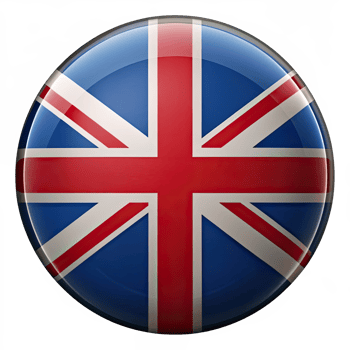 the flag of great britain is shown in a round button png