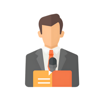 Journalist icon over transparent background png