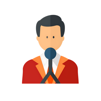 Journalist icon over transparent background png