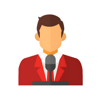 Journalist icon over transparent background png