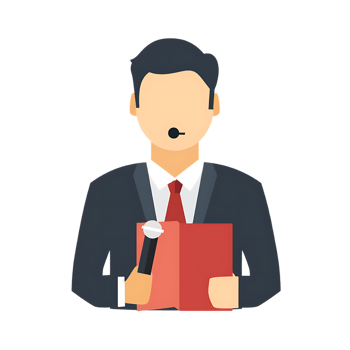 Journalist icon over transparent background png