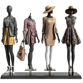 Mannequins Realistic Set isolated over transparent background png
