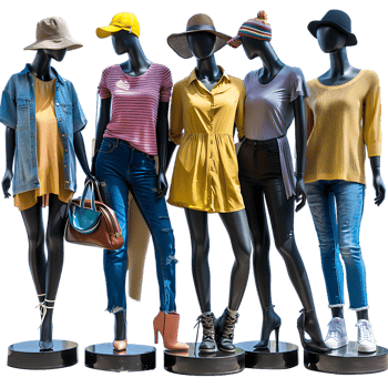 Mannequins Realistic Set isolated over transparent background png