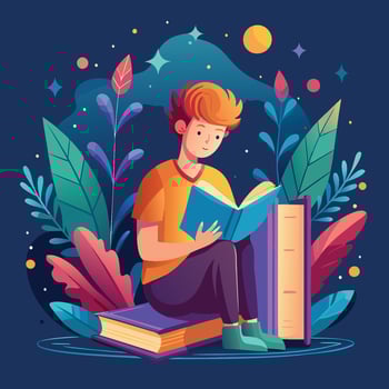 Read a Book Day illustration vector