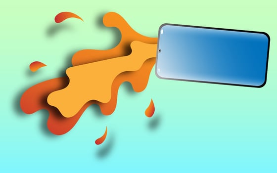 Modern Smartphone mockup blue background vector