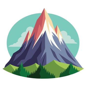 Majestic Mountain Illustration, Nature Landscape Mountain . vector