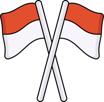 Indonesia Flag Illustration Isolated on Transparent Background png