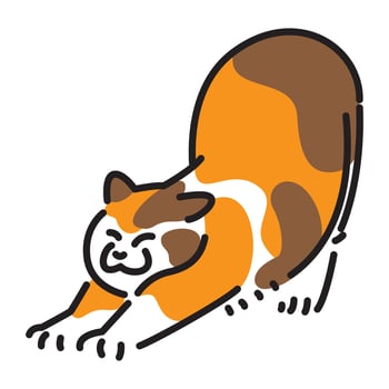 Illustration of a Cat Stretching Its Body vector
