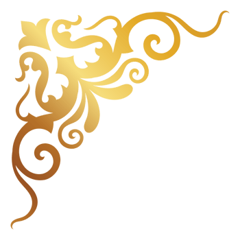 Elegant gold corners, vintage style, beautiful, intricate scrolling wood. png