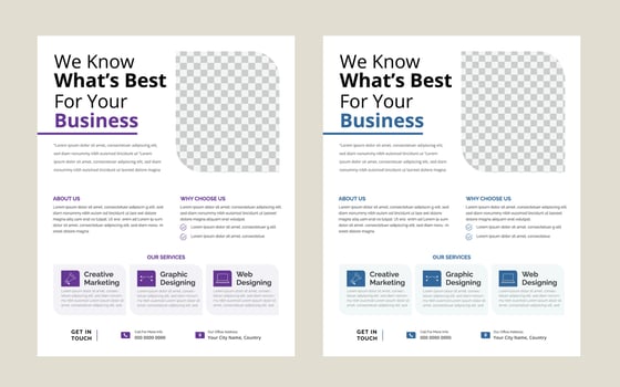 Creative corporate business flyer template design set, Geometric shape, perfect for creative professional business, trendy creative corporate multipurpose minimal flyer vector