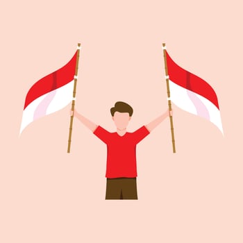 Dirgahayu Indonesia Element Character Illustration vector