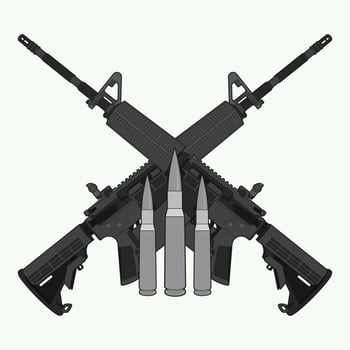 Illustration of a Military-Grade Assault Weapon vector