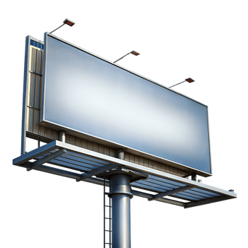 Blank billboard, representing advertising, marketing, and promotional opportunities. png