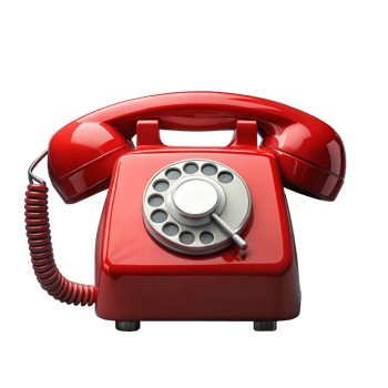 Vintage red rotary telephone, symbolizing classic communication devices png