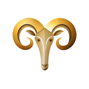 Aries zodiac symbol represented by a stylized ram's head png