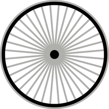 bike wheel on whiteboard design vector