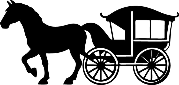 horse-drawn carriage icon illustrations vector