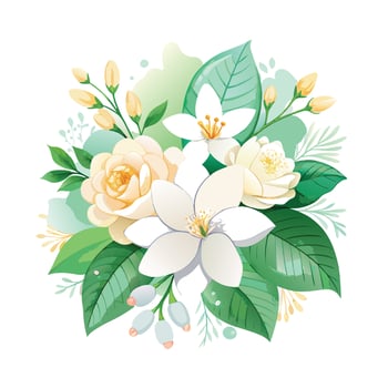 Beautiful Flowers Watercolor Florals Illustration vector