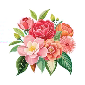 Beautiful Flowers Watercolor Florals Illustration vector