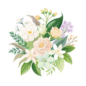 Beautiful Flowers Watercolor Florals Illustration vector