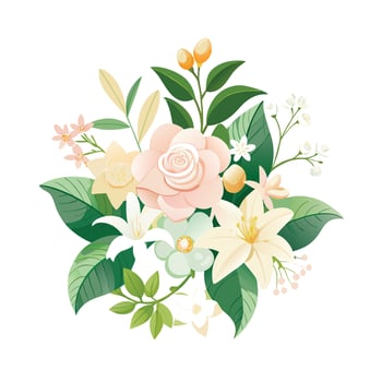 Beautiful Flowers Watercolor Florals Illustration vector