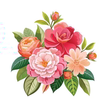 Beautiful Flowers Watercolor Florals Illustration vector