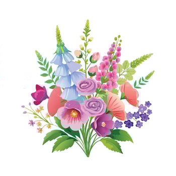 Beautiful Flowers Watercolor Florals Illustration vector