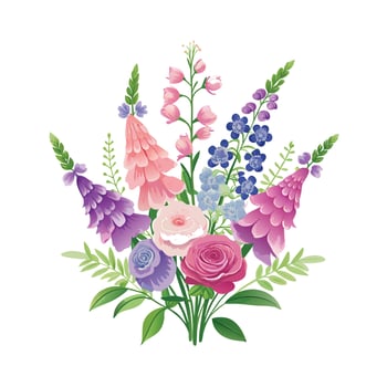 Beautiful Flowers Watercolor Florals Illustration vector