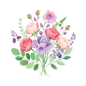 Beautiful Flowers Watercolor Florals Illustration vector