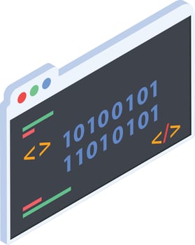 Isometric Code Window vector