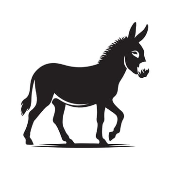 Donkey silhouette vectors illustration