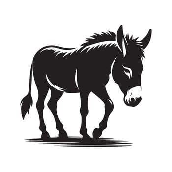 Donkey silhouette vectors illustration
