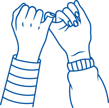 Reconciliation gesture made by two people holding little fingers to agree on alliance. Hand drawn. png