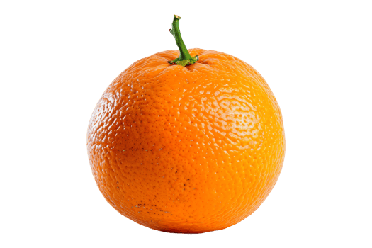 Closeup of a Ripe Orange with Green Stem png