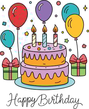 Happy Birthday Day greeting Card illustration vector