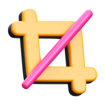 3d render of crop tool icon illustration png
