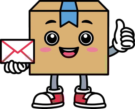 Cute Package Box Mascot Illustration vector