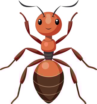 Ant silhouette and illustration with a white background. vector