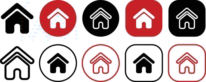 Home Roof Icon Set vector