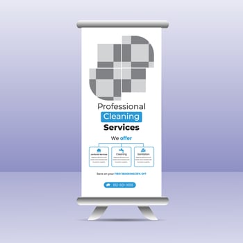 Business Roll Up Set. Standee Design. Banner Template, Abstract Blue Geometric Triangle Background , flyer, presentation, leaflet, j-flag, x-stand, x-banner, exhibition display vector