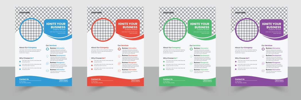 Creative corporate business flyer template design set, Geometric shape, perfect for creative professional business, trendy creative corporate multipurpose minimal flyer vector