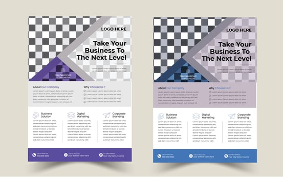 Creative corporate business flyer template design set, Geometric shape, perfect for creative professional business, trendy creative corporate multipurpose minimal flyer vector