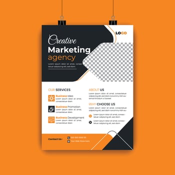 Corporate business cover and back page a4 flyer design template for print vector
