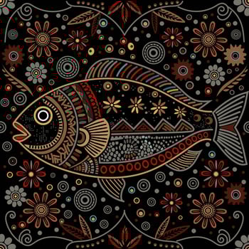 beautiful fish on a dark background vector