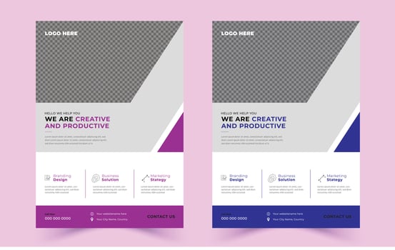 Creative corporate business flyer template design set, Geometric shape, perfect for creative professional business, trendy creative corporate vector